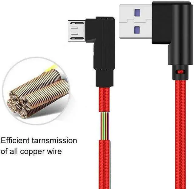 Alt view image 3 of 5 - 90° Shape 4A Fast charging cable Micro USB Type C 1.5M For Android Phones