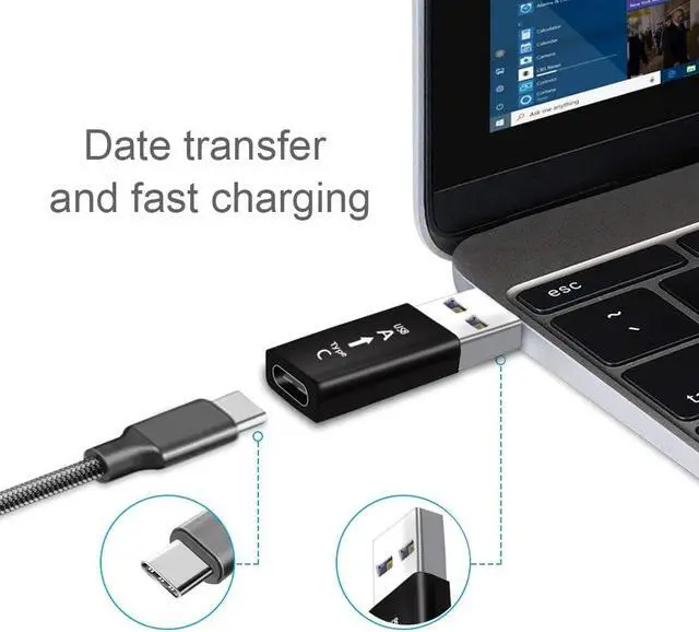 Alt view image 5 of 5 - USB C Female to USB 3.0 Male Adapter Max 10 Gbps Cable OTG Adapter Converter For Laptops MacBook  Mix9  S10