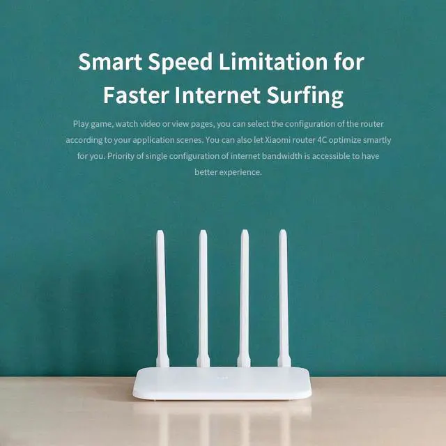 Alt view image 5 of 5 - New  Mi Wifi Router 4c 64 RAM 300Mbps 2.4G 802.11 B/g/n 4 Antennas Band Wireless Routers WiFi Repeater APP Control