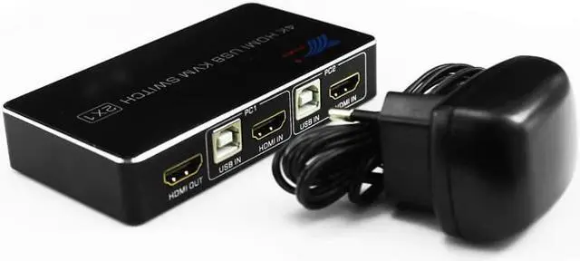 Alt view image 2 of 5 - 4kx2k 60HZ 2.0 KVM Switch 2 Port 2 In 1 Out USB Printer Sharing Free Drive Mouse & Keyboard Display