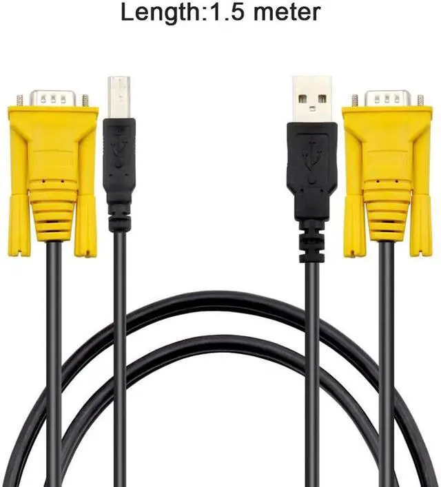 Alt view image 3 of 5 - 1.5M USB KVM Switch Cable USB2.0 15Pin VGA Male to Male USB A to USB B Cord Cables PC Computer Printer Monitor Adapter Converter