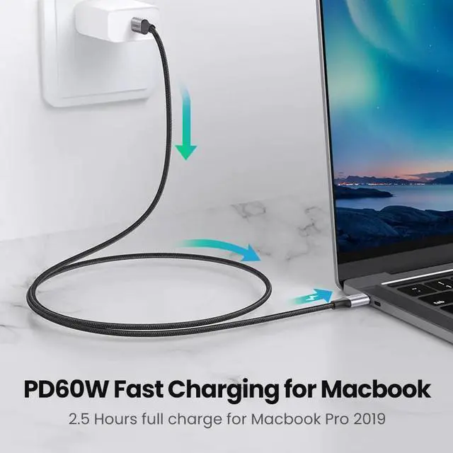 Alt view image 2 of 5 - USB C to USB Type C for  S20 PD 60W Cable for MacBook Pro iPad Pro2020 Quick Charge 4.0 USB-C Fast USB Charge Cord