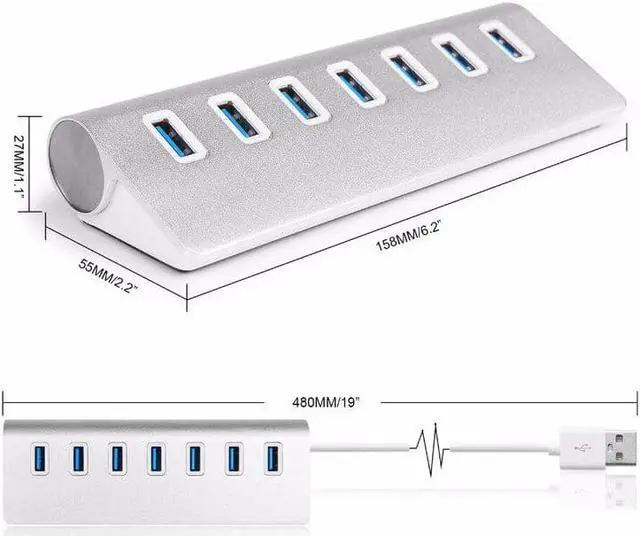 Alt view image 3 of 5 - Usb Hub 3.0 4/7 Ports High Speed Usb 3.0 Hub 5Gbps USB 3.0 Multi Hub Splitter Adapter for PC Laptop