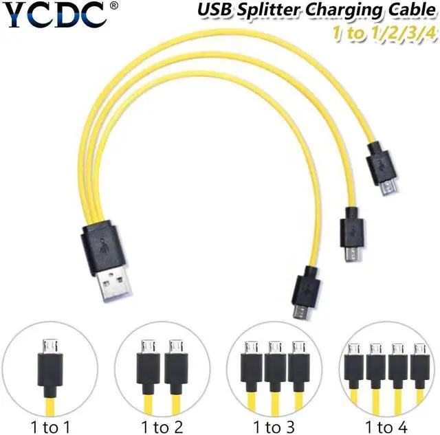 Alt view image 2 of 5 - 4 in 1 Multi-function 25cm Rechargeable Battery Charging Cable 4 Micro USB Charging Cable for 18650 Battery for Android
