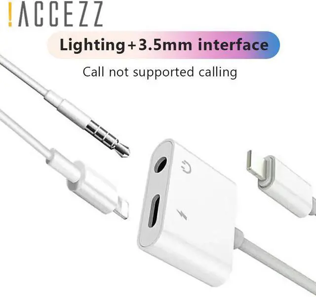 Alt view image 2 of 5 - 2 in 1 Adapter For iPhone X 7 8 plus XS MAX Splitter 3.5mm Jack Earphone Aux Cable Listening Charging Connecter Adapters