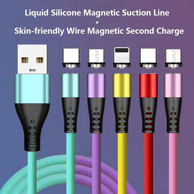 Alt view image 5 of 5 - 1 Meter Silicone Magnetic USB Cable Charger Fast Charging Magnet Charge Wire Cord For IPhone Android TXTB1