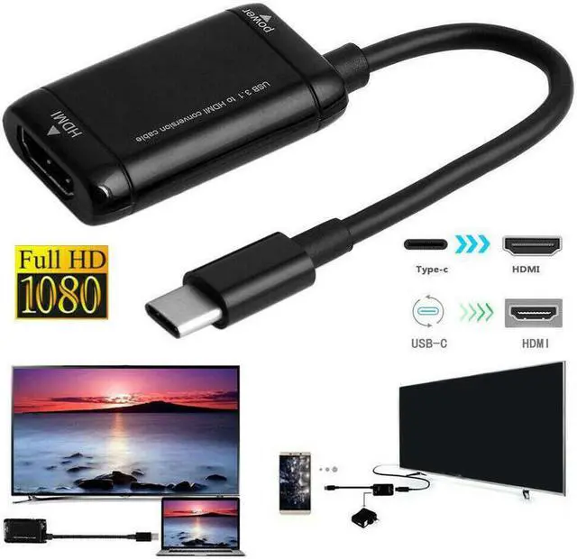 Alt view image 2 of 5 - TYPE-C to  Adapters Cable 1080P HD Audio Video Cables Converter For MHL Android Mole Phone Tablet to HDTV Monitor