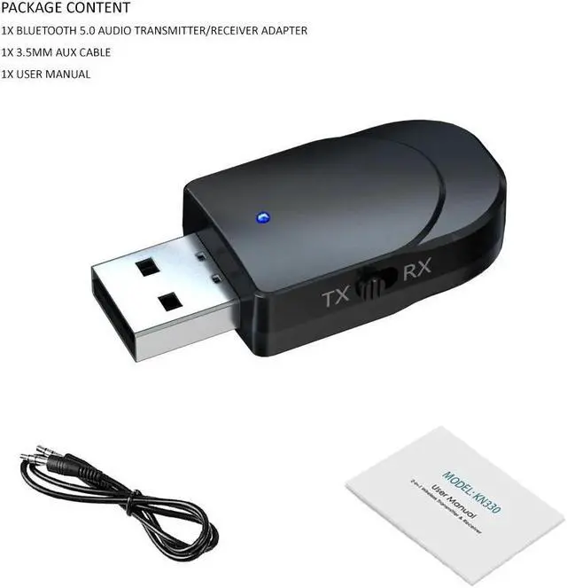 Alt view image 3 of 5 - and Play for PC, 3 IN 1 Bluetooth 5.0 Audio Receiver Transmitter Stereo USB 3.5MM Jack AUX Wireless Adapter For TV Car MP3