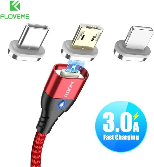 Main image of Magnetic Micro USB Type C Cable For iPhone 11 7 Lighting Cable 3A Fast Charging Wire LED Phone Magnet Charger  Cabo