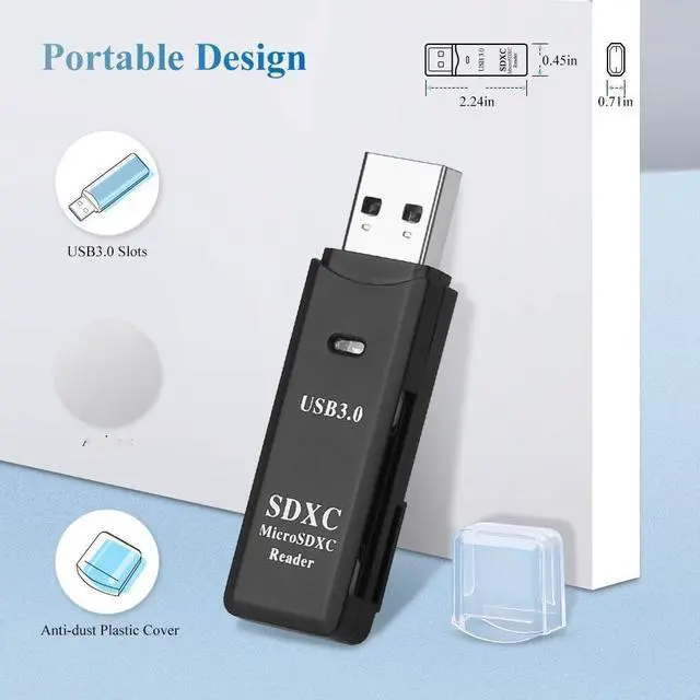 Alt view image 5 of 5 - USB Card Reader USB 3.0  TF/Micro  Flash Memory Card Adapter Dual Slot Hub 5Gbps High Speed OTG Card Reader