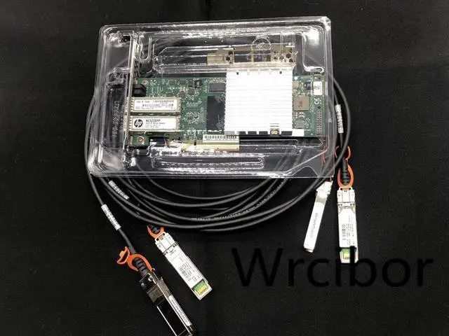 Alt view image 5 of 5 - NC523SFP QLE3242- Dual Port 10GbE 593742-001 593715-001 SFP+ PCI-E NIC Network Adapter 2* 3M SFP+ Cable