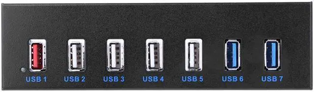 Alt view image 4 of 5 - 7 Ports USB3.0 HUB 5Gbps CD-ROM Drive Bay Front Panel HUB 4 USB 2.0 + 2 USB3.0 19pin HUB Charging Expansion Bracket