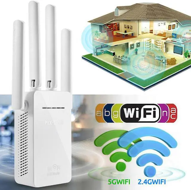 Alt view image 4 of 5 - Wifi Repeater Router 300Mbps Dual-Band 2.4G Wi-fi  Routers Range Signal Booster Home Network with Plug Adapter