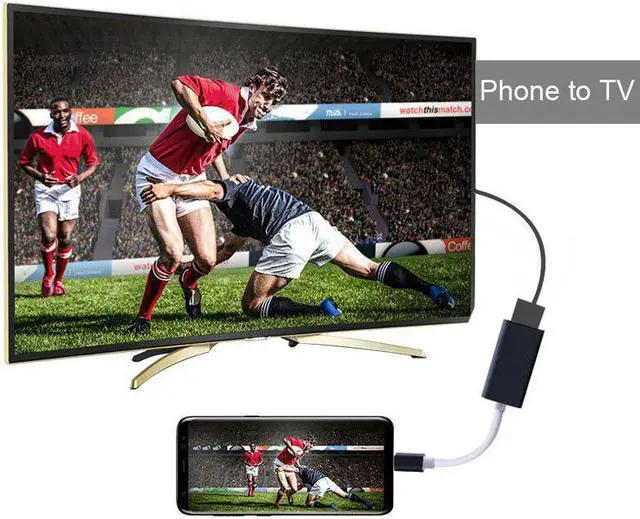 Alt view image 2 of 5 - C HDMI Adapter Phone to TV Cable HDTV Video Converter for  Galaxy S20 Ultra S10 S9 S8 Note10 9 For  LG PC