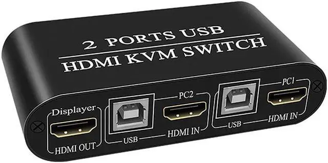 Alt view image 4 of 7 - KVM Switch 2/4 Port USB 2.0 Switch KVM Switcher Splitter Box for Sharing Printer Keyboard Mouse KVM Switch