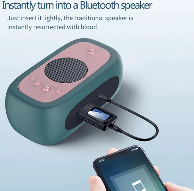 Alt view image 2 of 5 - 2In1 USB Bluetooth 5.0 Audio Receiver Transmitter for TV Speaker Car PC 3.5mm Jack Stereo AUX Wireless Adapter with LCD Display