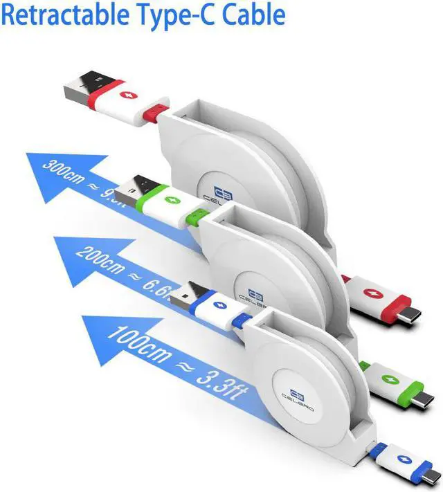 Main image of 2m  Usb Type C Charger Cable Retractable Cavo Usbc Type-C Kabel for  S20 Ultra Note 10 Plus  Mi 10 Pro 9 A3 Phone