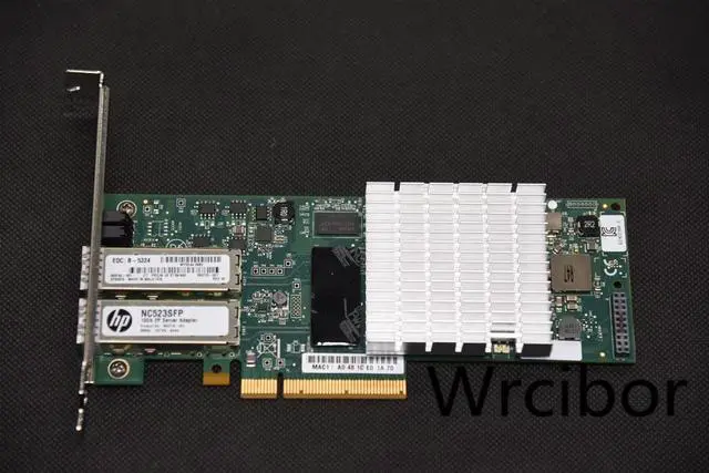 Main image of NC523SFP QLE3242- Dual Port 10GbE 593742-001 593715-001 SFP+ PCI-E NIC Network Adapter 2* 3M SFP+ Cable