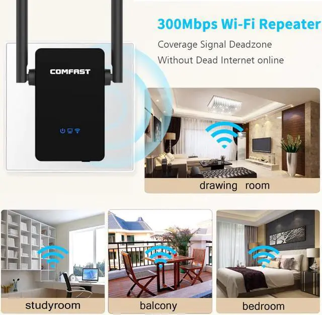 Alt view image 5 of 5 - Long Range Extender 802.11ac Wireless WiFi Repeater Wi Fi Booster 2.4G/5Ghz Wi-Fi Amplifier 300/1200 M Wifi router Access point