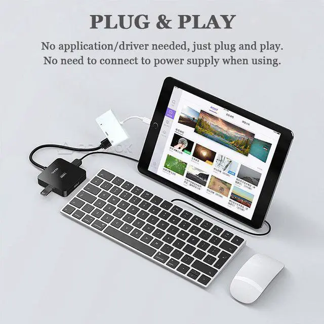 Alt view image 3 of 5 - Adapter For Lightning to USB Camera with OTG Function Support Charging For iPhone/iPad to HD/TV Projector Cable Converter