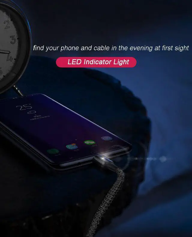 Alt view image 3 of 5 - Type C Cable LED  Light c Fast Charging Cabel for  Galaxy S9 S10 M30 M20   6T 6 5 HTC 2 Meters