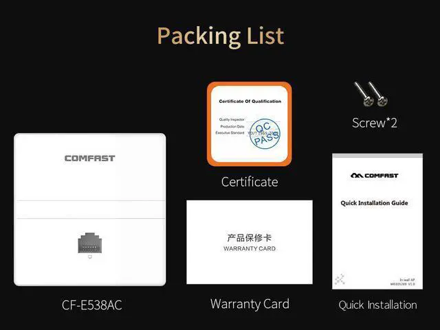 Alt view image 5 of 5 - 20pcs 1200Mbps Dual band Wireless in Wall AP 5Ghz Gigabit AC wifi Router 1/10/100/1000Mbps WAN / LAN RJ45 Port RouterCF-E538AC