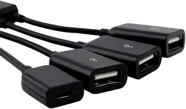 Alt view image 2 of 5 - 4 Port Micro USB Power OTG Extender Hub Cable Black OTG Hub Cable For Android Tablet Smartphone U disk Mouse Accessories