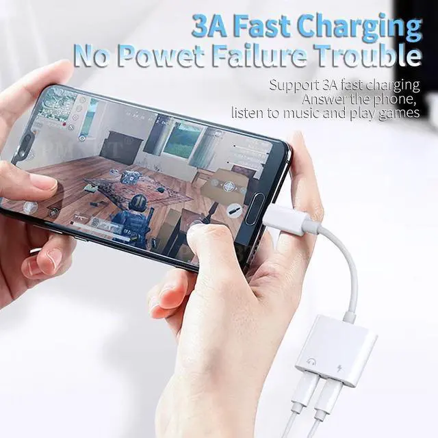 Alt view image 3 of 5 - Type C To 3.5mm Jack Earphone Audio Adapter Charger For 2in1 Charging Converter Cable for phone to 3.5