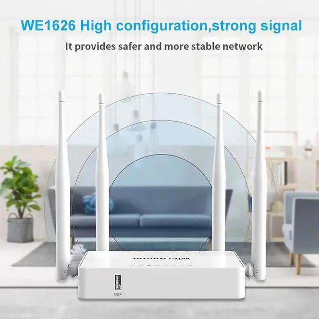 Alt view image 3 of 5 - Wireless Router 2.4G 300Mbps WiFi Router 5 Ports Router with 4 External Antennas