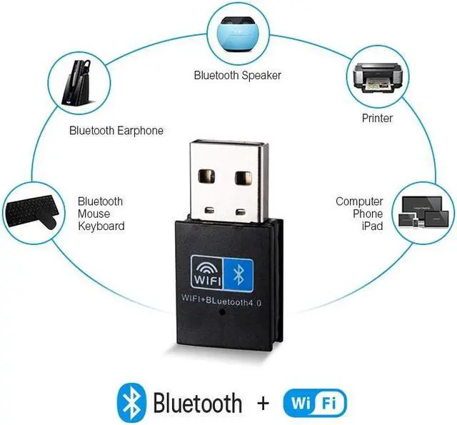 Alt view image 2 of 5 - USB wifi Bluetooth Adapter V4.0 Wireless network Card wifi antenna transmitter PC WI-FI LAN Internet Receiver 802.11b/n/g