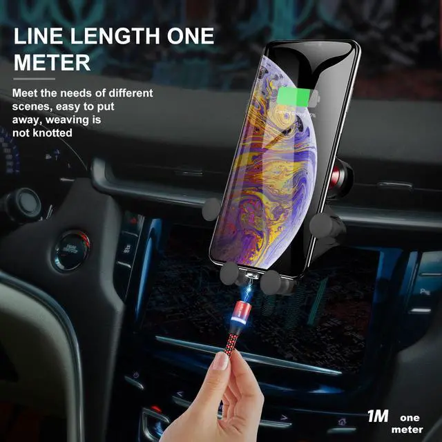 Alt view image 5 of 5 - Magnetic Cable LED Micro USB Type C Cable For  S10 S9 S8  For iPhone XS MAX XR 8 7 6 6S USB-C Magnet Charger