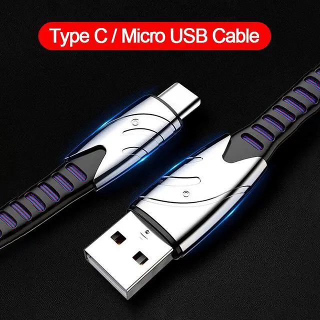 Alt view image 3 of 5 - 3 in 1 USB Cable Multi Charge Micro USB Type C Cable for  8 for  S20 for  Mi 10 for  Fast Charging