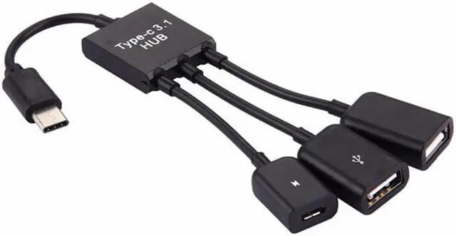 Alt view image 5 of 5 - 3in1  Charging Cable Type-C Converter Male to Female USB Power OTG Hub Cable Adapter For    AndroidTablet