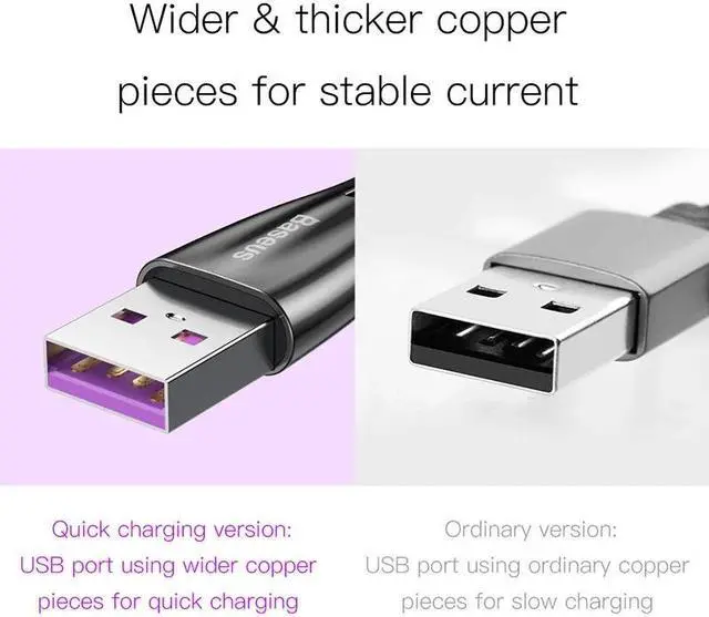 Alt view image 5 of 5 - 5A USB Type C Cable for  Mate 30 Pro P30 Supercharge USB C Quick Charge 3.0 Fast Charging Cable LED Type USB-C Wire