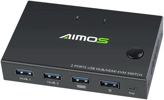 Alt view image 4 of 5 - 4K USB  KVM Switch Box Video Display USB Switcher Splitter for 2 PC Sharing Keyboard Mouse Printer Plug and Play With cable