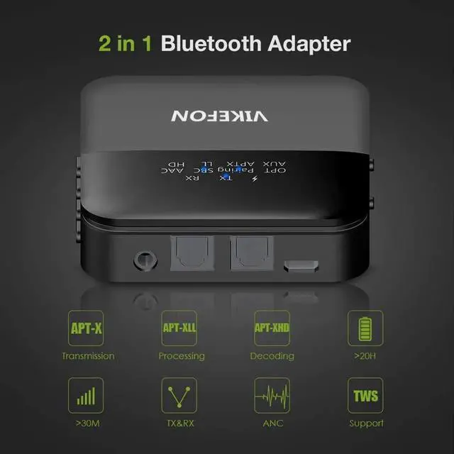 Alt view image 3 of 5 - AptX HD Low Latency Bluetooth 5.0 Audio Transmitter Receiver CSR8675 TV PC Wireless Adapter USB Dongle RCA SPDIF 3.5mm Aux Jack