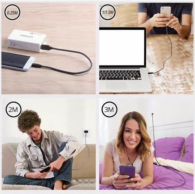 Alt view image 5 of 5 - USB 3.0 Type C Cable For Xiaom Redmi Note7 Fast Charging  Sync USB C Cable USB Type-C for  S9 S10 Plus TypeC