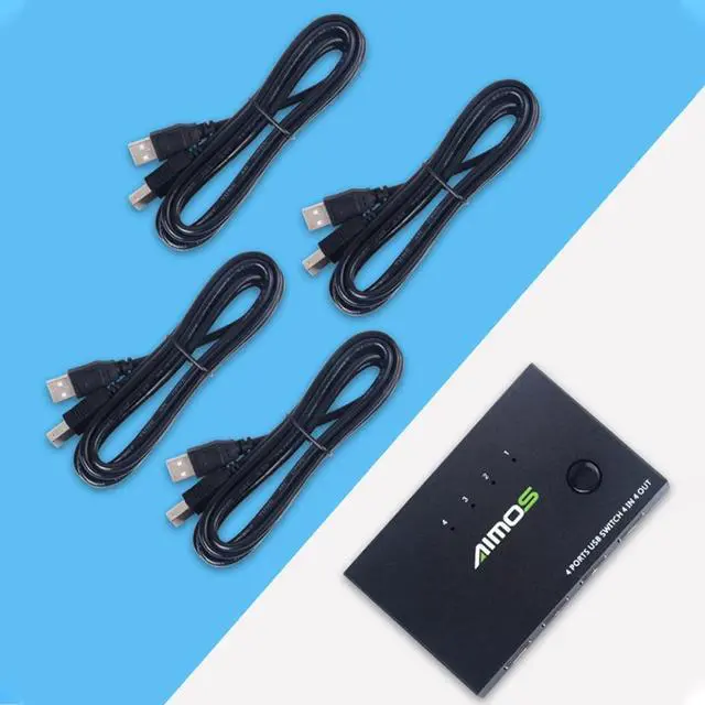 Alt view image 3 of 5 - Selector Keyboard Mouse Universal Plug And Play USB Interface KVM Switch Box Hub Adapter Fast Speed 4 In 4 Out For Printer