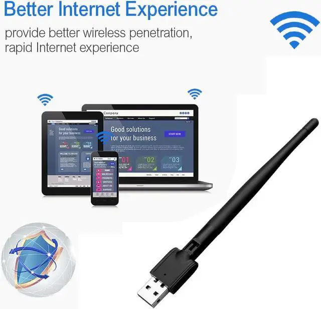 Alt view image 2 of 5 - 150Mbps Wireless Network Card Mini USB 2.0 WiFi Adapter Antenna PC LAN Wi-Fi Receiver Dongle 802.11 B/g/n Free Driver
