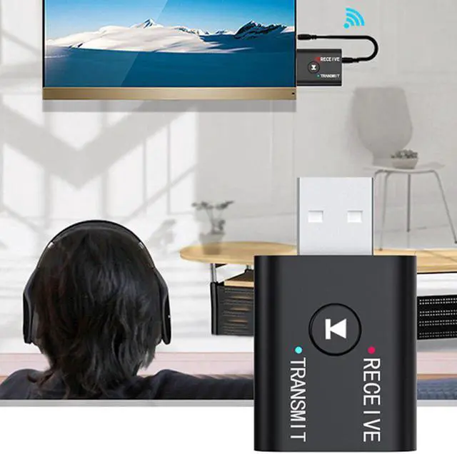 Alt view image 4 of 5 - Bluetooth 5.0 Transmitter Receiver 2 In 1 Powerful Function Independent Circuit Audio Adapter for Computer TV Speaker