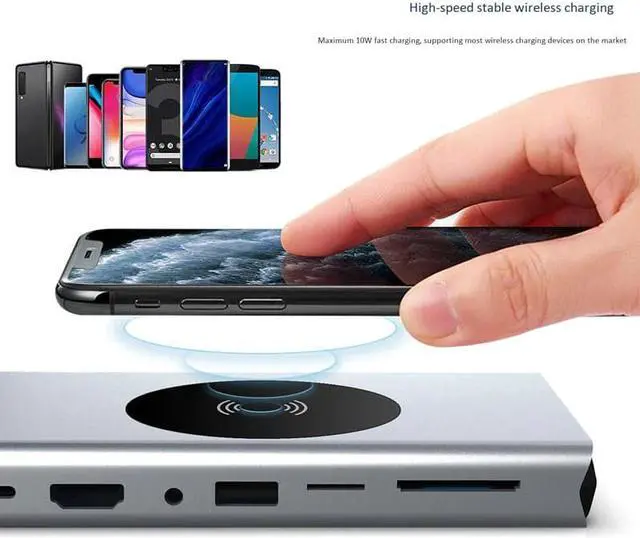 Alt view image 5 of 5 - Thunderbolt 3 Dock USB Hub Type C to HDMI USB3.0 2.0 RJ45 Adapter for MacBook  S8/S9  P30 Pro usb c Adapter