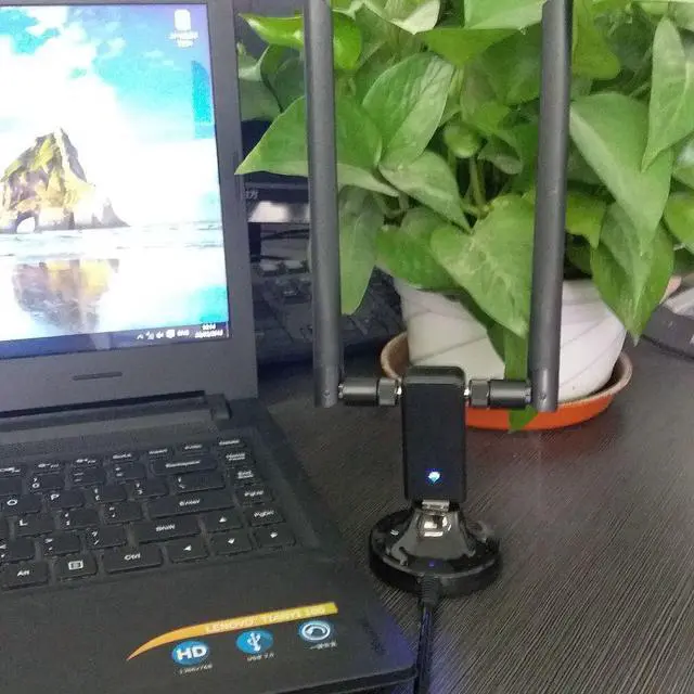 Alt view image 5 of 5 - 1200mbps Long Range Dual Band 5ghz Wireless USB 3.0 Wifi Network Adapter Antennas for Home Office Desktop Laptop PC 802.11n 2.4G