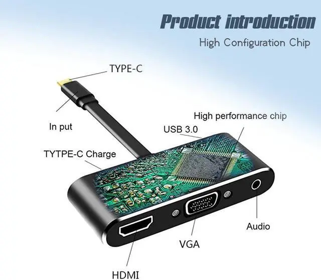 Alt view image 4 of 5 - MULTI PORTS USBC DOCKING STATION 5 in 1 Support PD 3.0 charging,4k*2k  for MacBook, Galaxy Note, Yoga 720