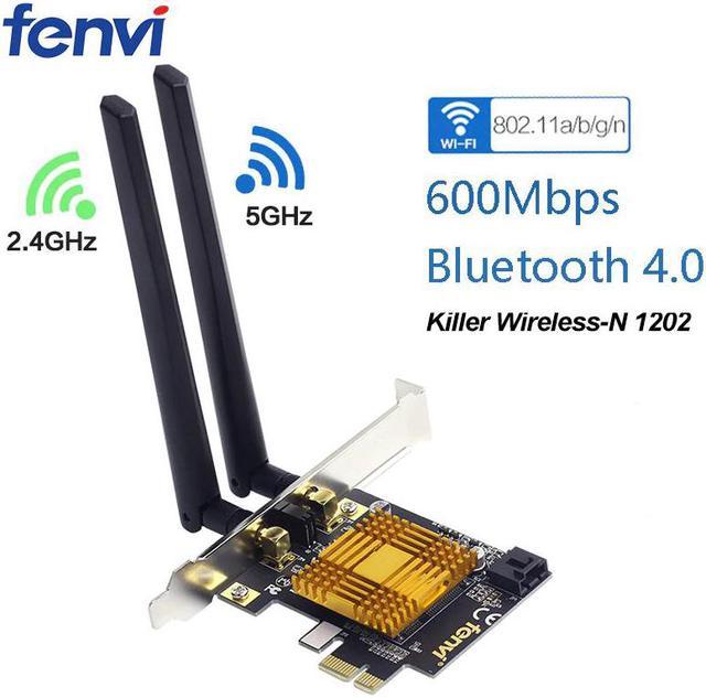 N600 Dual Band 600Mbps PCI Express Wireless Adapter Wifi Bluetooth 4.0  Killer 1202 Wi-Fi Card PCIE Network For Desktop PC Wireless Adapters 
