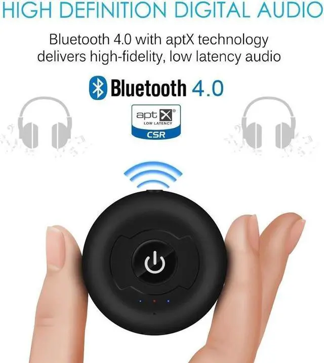 Alt view image 3 of 5 - Bluetooth Transmitter For Audio TV 3.5mm Jack Aptx Music AUX Bluetooth 4.0 Adapter For Two Headphones