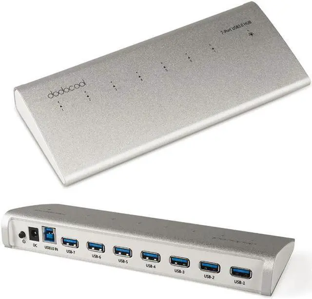 Main image of 7-Port USB 3.0 HUB charger hubs for iMac Macbook Air Pro Superspeed 5Gbps External AC Adapter desktop laptop pc