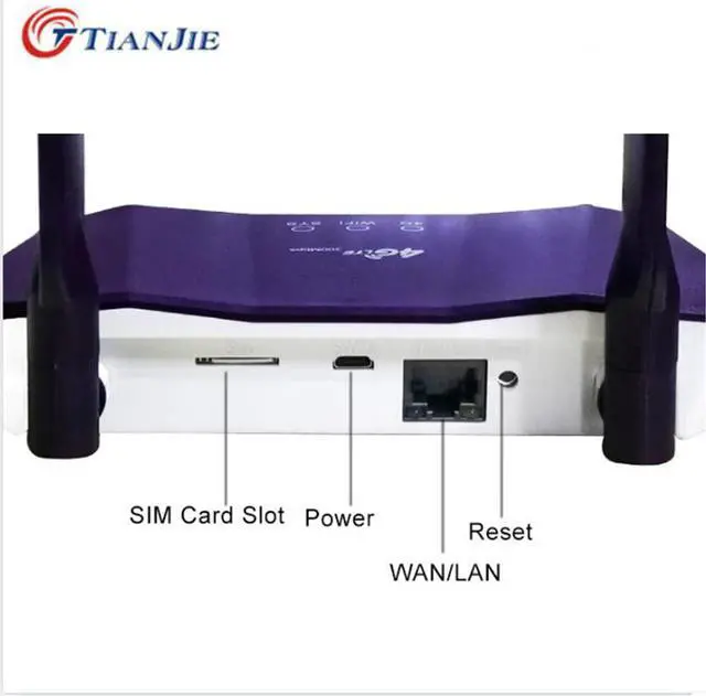 Alt view image 2 of 5 - 300Mbps 4G LTE Unlocked SIM CPE Router Wifi Broadband Mobile Hotspot WAN/LAN Port Antennas Home Modem Dongle with SIM card slot