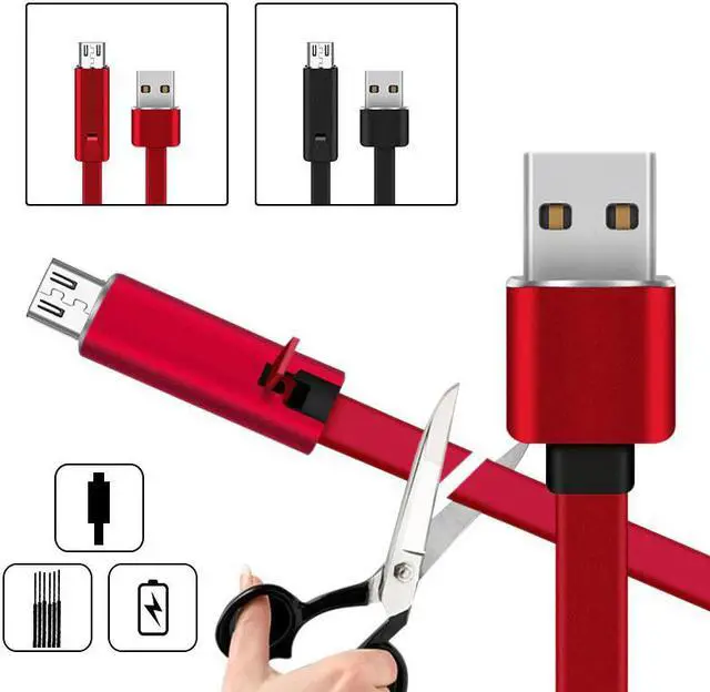 Alt view image 3 of 5 - Micro USB C Cable Reborn Type C Cable Tipo C Charging Wire Reusable for iPhone 8 7 Mi 9 Plus Mole Phone Charger Cord