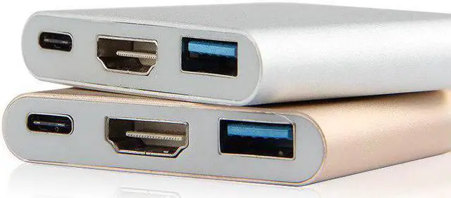 Alt view image 3 of 5 - C HUB  Adapter  Type C Hub to  4K  3.0 Port With -C Power Delivery for Macbook 12 inch Pro for Dell XPS 13