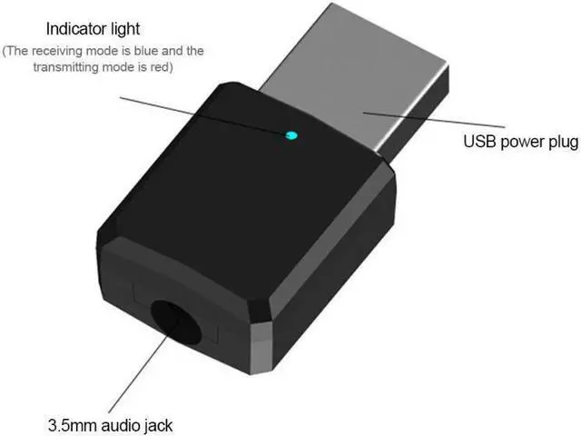 Alt view image 3 of 5 - 2 in 1 Portable USB Audio Transmitter Receiver Bluetooth 5.0 Audio Wireless Adapter For TV MP3 PC Car